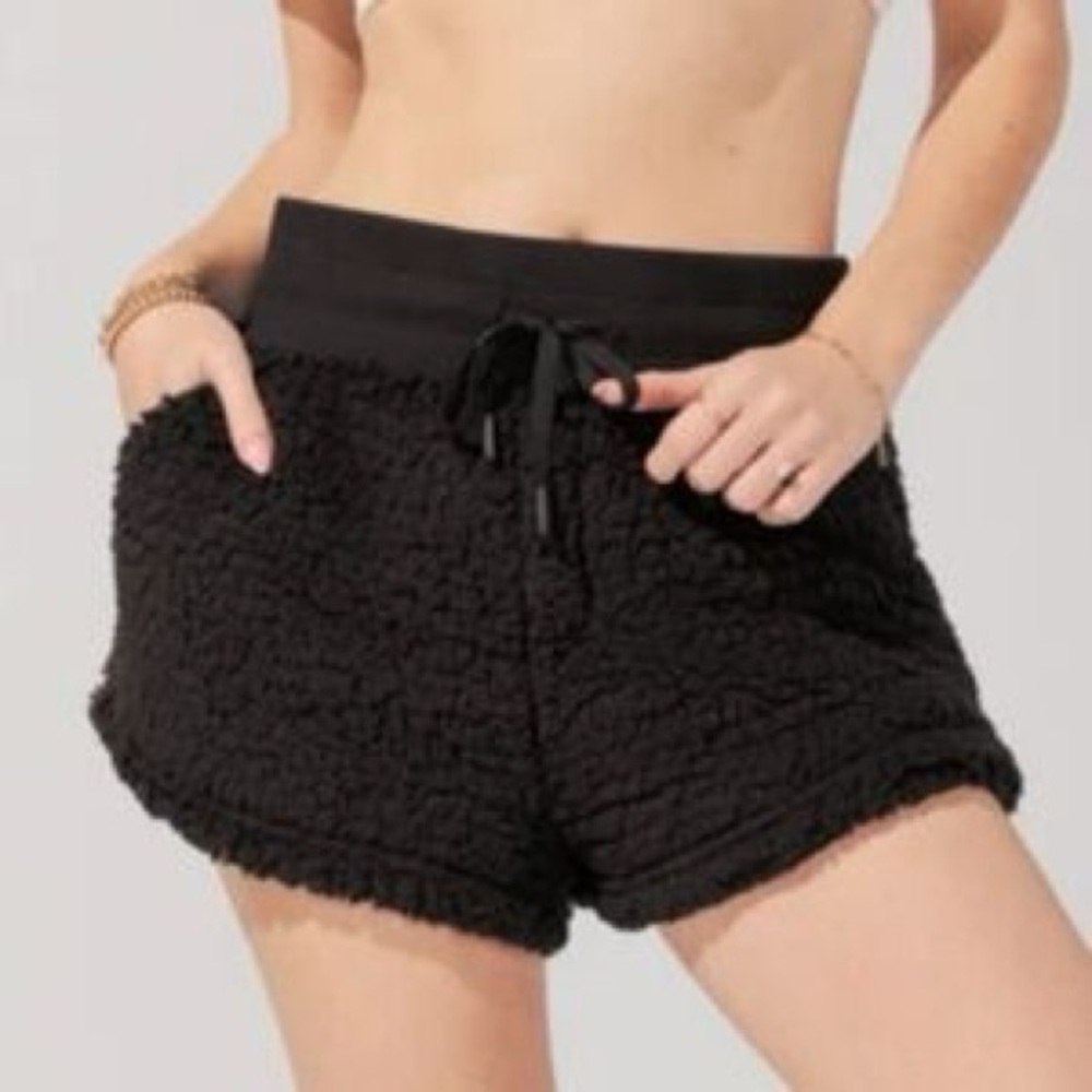 POPFLEX Cozy Black High Waist Shorts